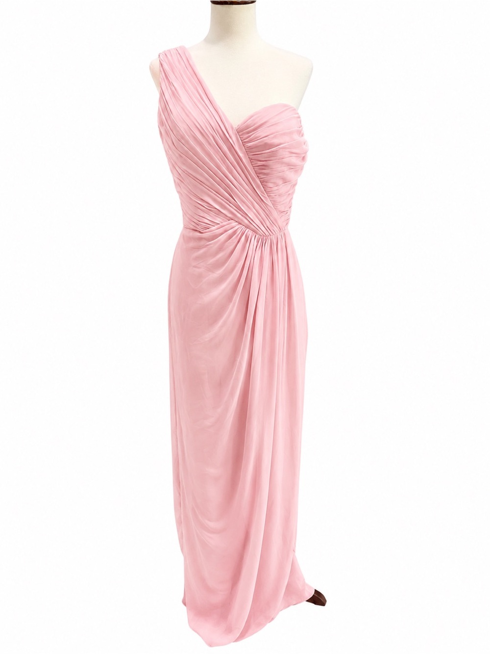 Dessy Collection One-Shoulder Pink Draped Evening Dress New with Tags 8